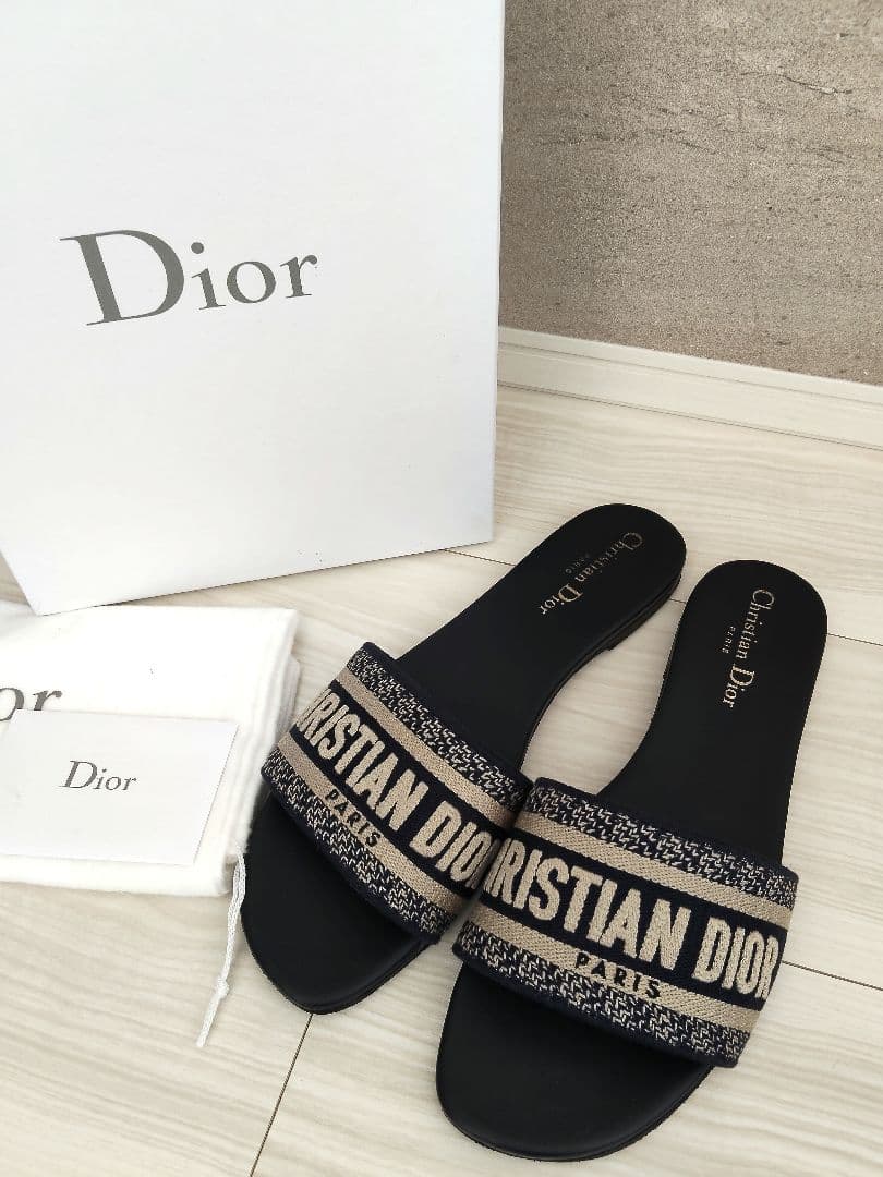 ディオール DIOR DWAY サンダル ミュール エンブロイダリー - メルカリ