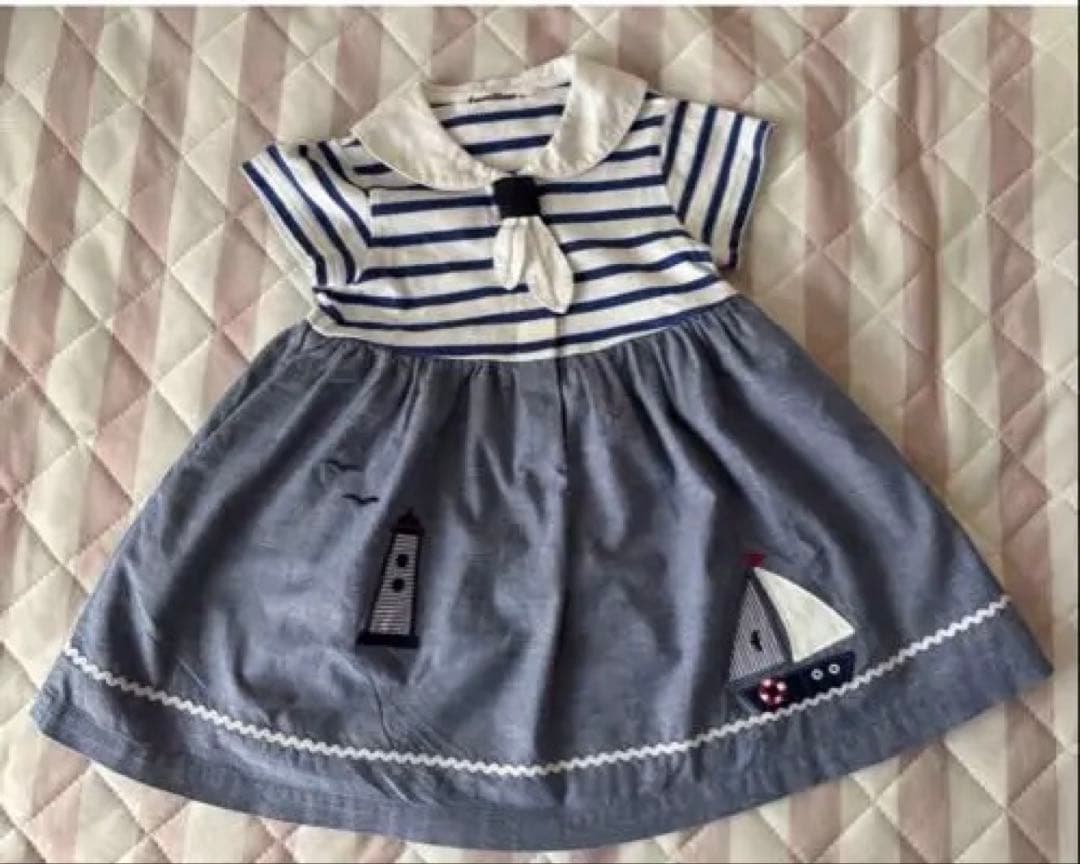 familiar ファミリア セーラー襟 ワンピース 90 - メルカリ