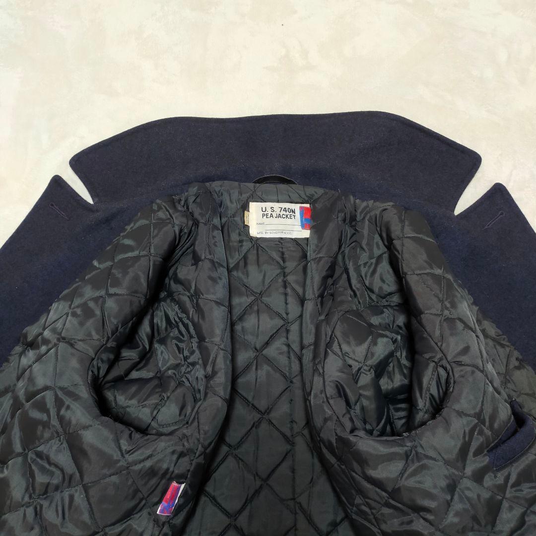 USA製　SCHOTT　U.S.740N　42サイズ　ネイビーグレー　ピーコート