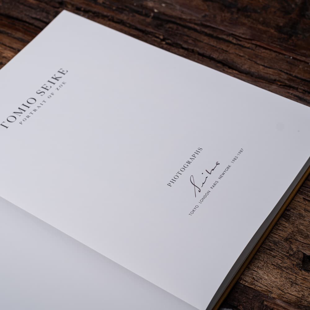 TOMIO SEIKE 『ZOE』 写真集（2000部限定・サイン入り）