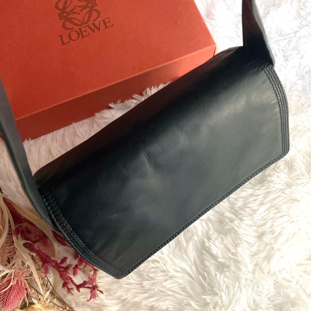 希少⭐︎LOEWE ネイビー アナグラム ナッパレザー 本革 ショルダー
