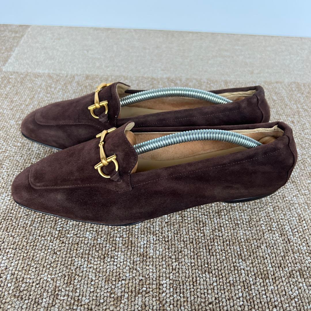 GUCCIブラウン スエード ローファー MADE IN ITALY37.5 - メルカリ