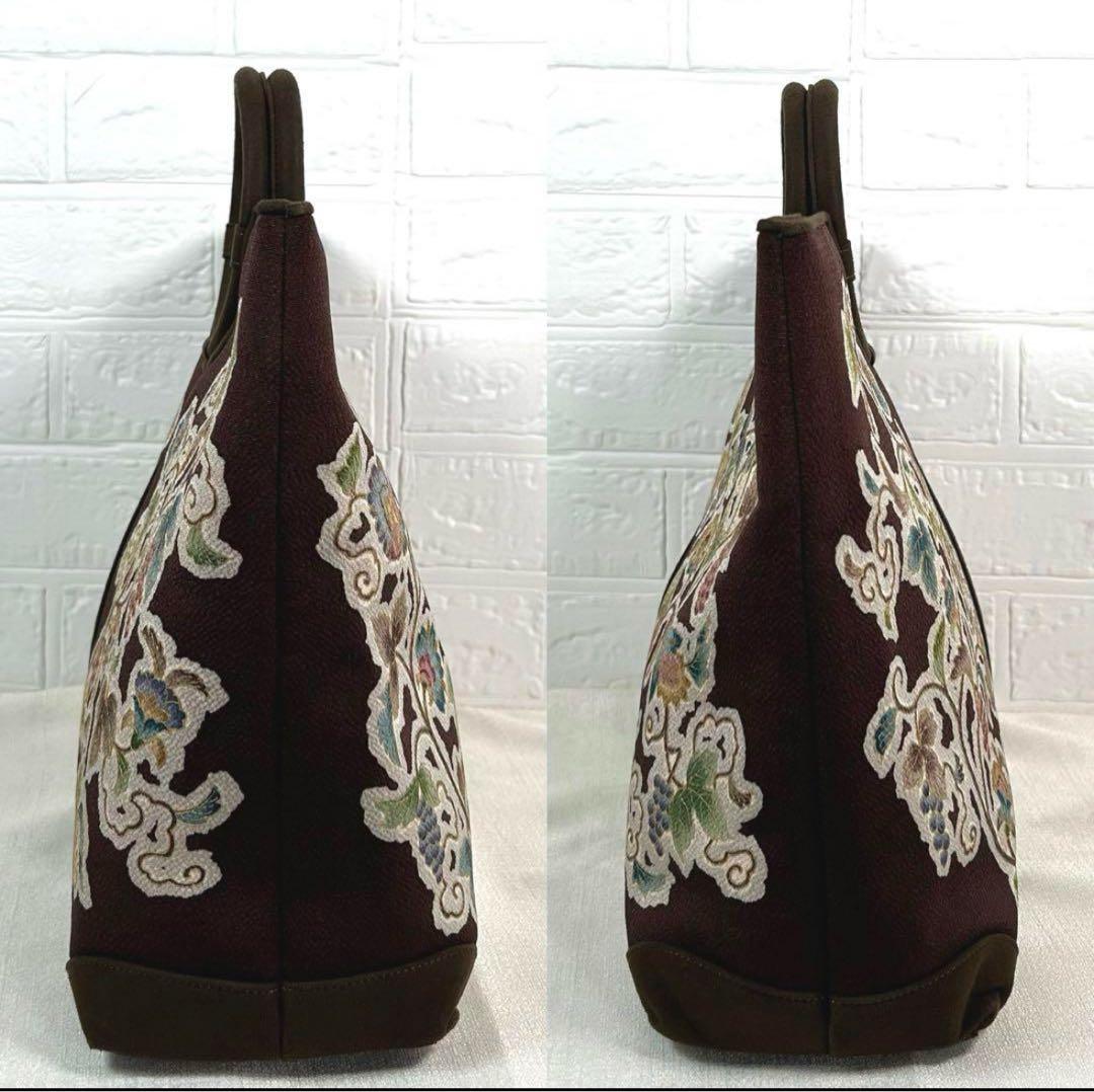 ひめs2様専用‼️最終価格‼️美品‼️OKAJIMA 花柄刺繍 和装用バッグ