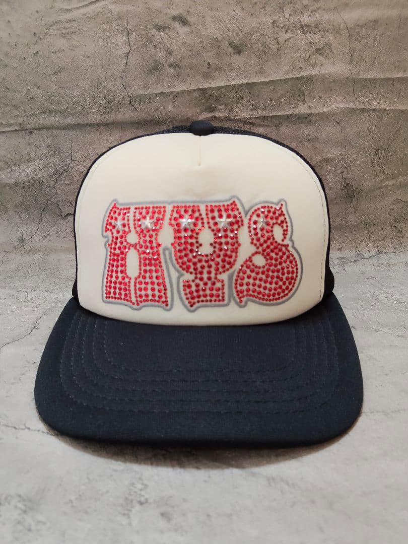 HYSTERIC GLAMOUR ラインストーン メッシュ キャプ 黒 白 赤 - メルカリ