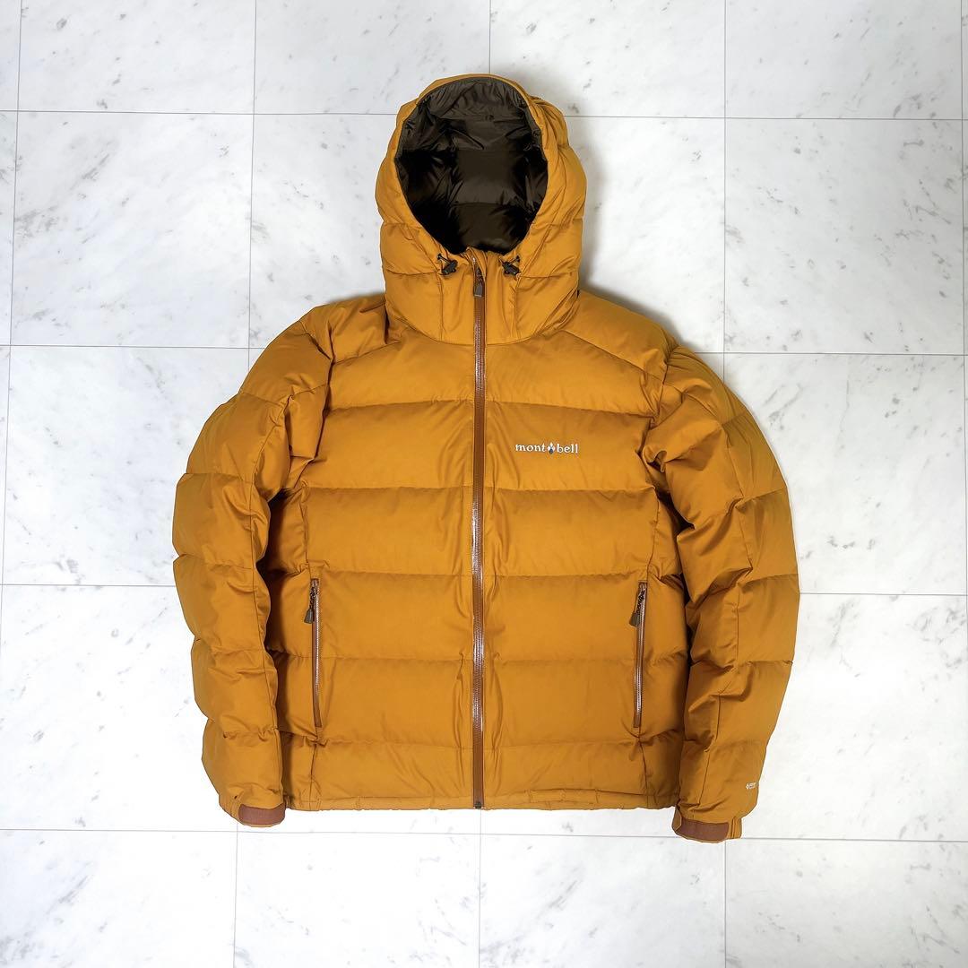美品 希少色》モンベル パーマフロスト ライトダウンパーカ フード