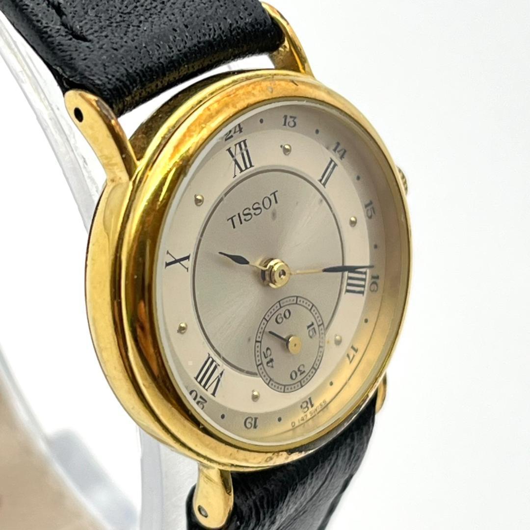 ティソ 腕時計 D147 スモールセコンド 電池交換済 アナログ 3針 レザー