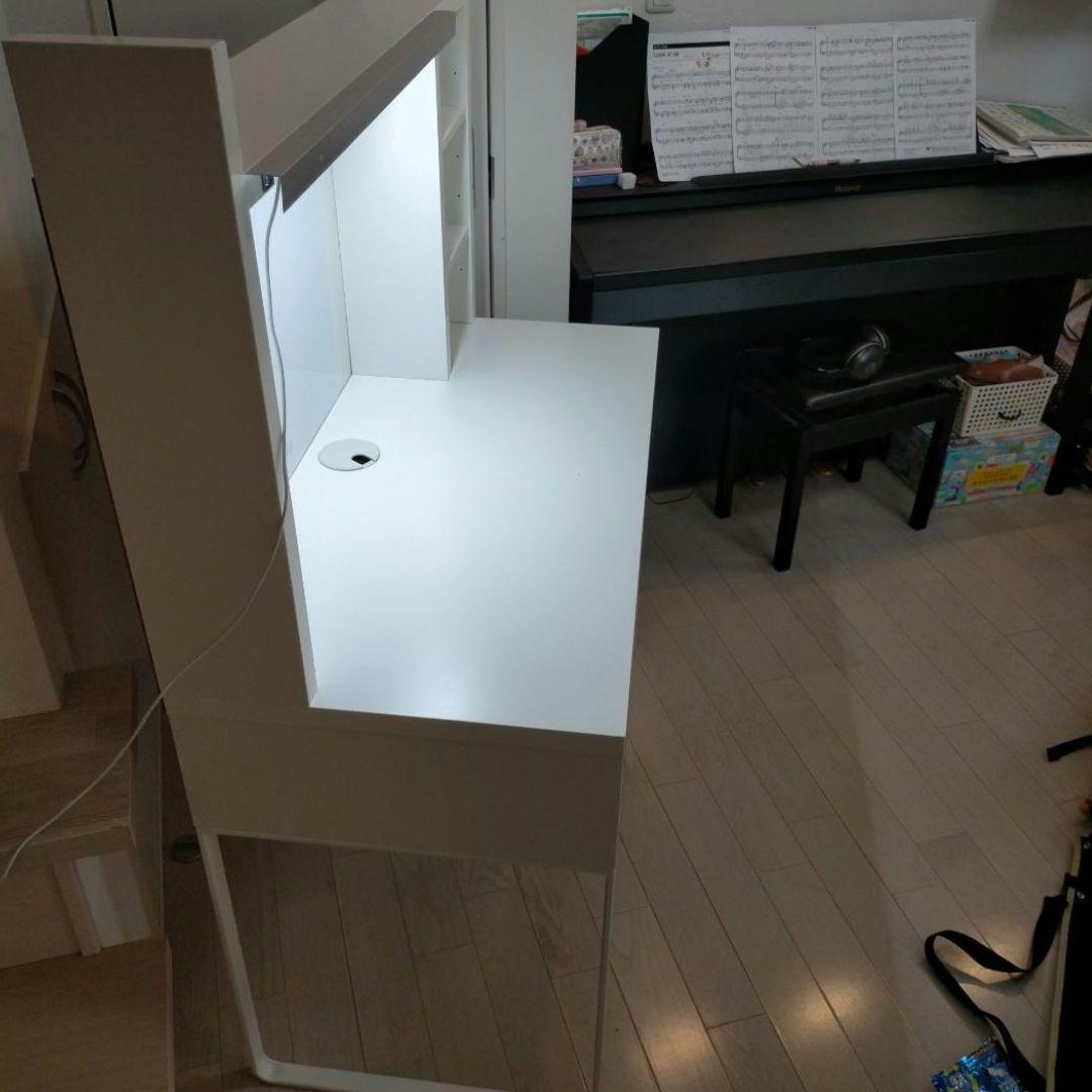 IKEAイケアミッケ学習机ホワイトDIYカスタム 追加ユニット LEDライト