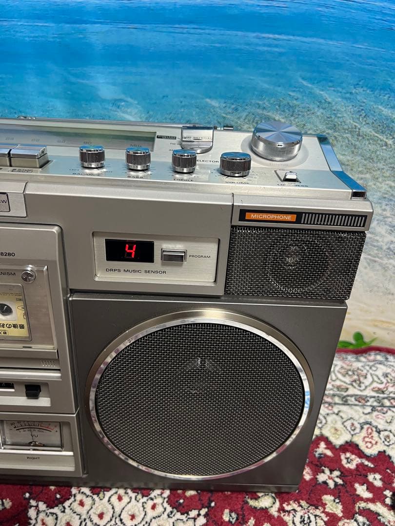 希少昭和レト日立 ラジカセTRK-8280 メンテナンス済み中古動作品美品