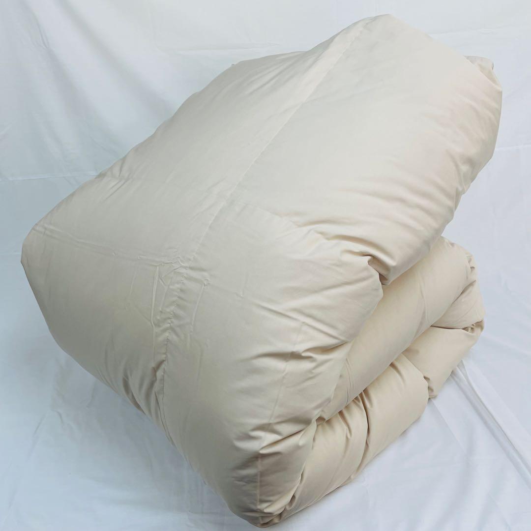 羽毛布団 ダブル 増量 抗菌防臭羽毛 日本製 サンドベージュ色 訳あり