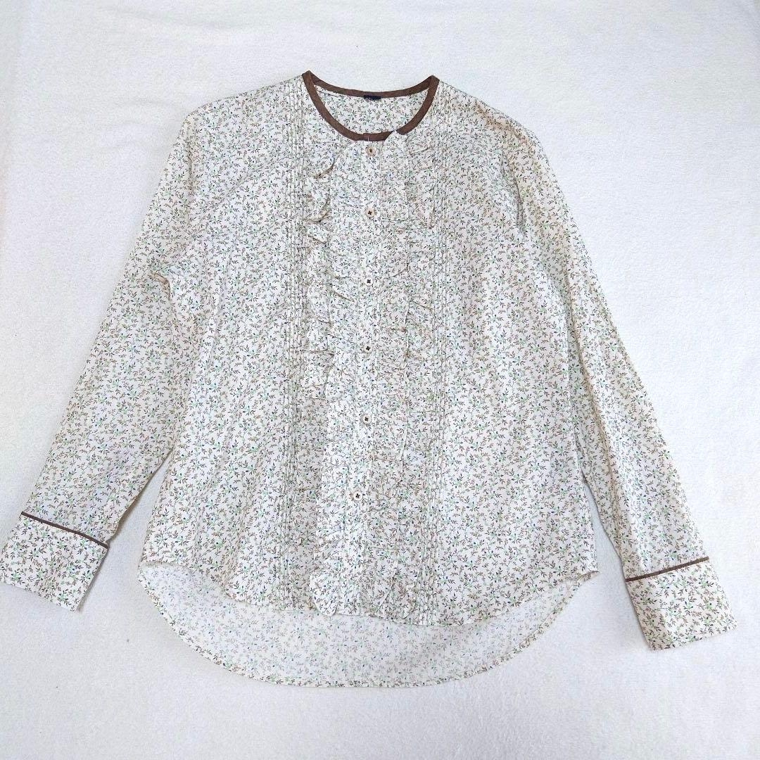 未使用品 45R ツタフラワープリントのフリルブラウス 45rpm - メルカリ