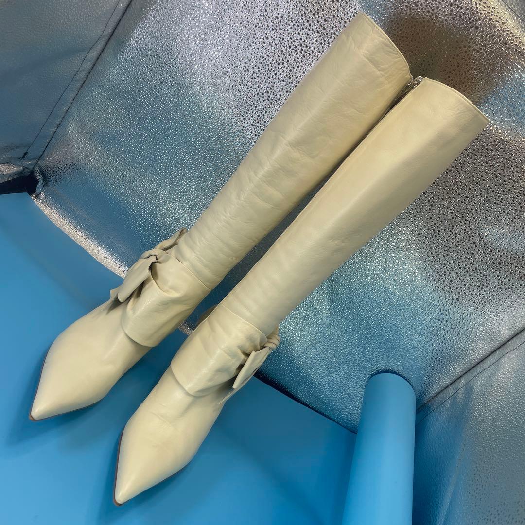 Rebecca Taylor レベッカテイラー ロングブーツ　白　24.5cm