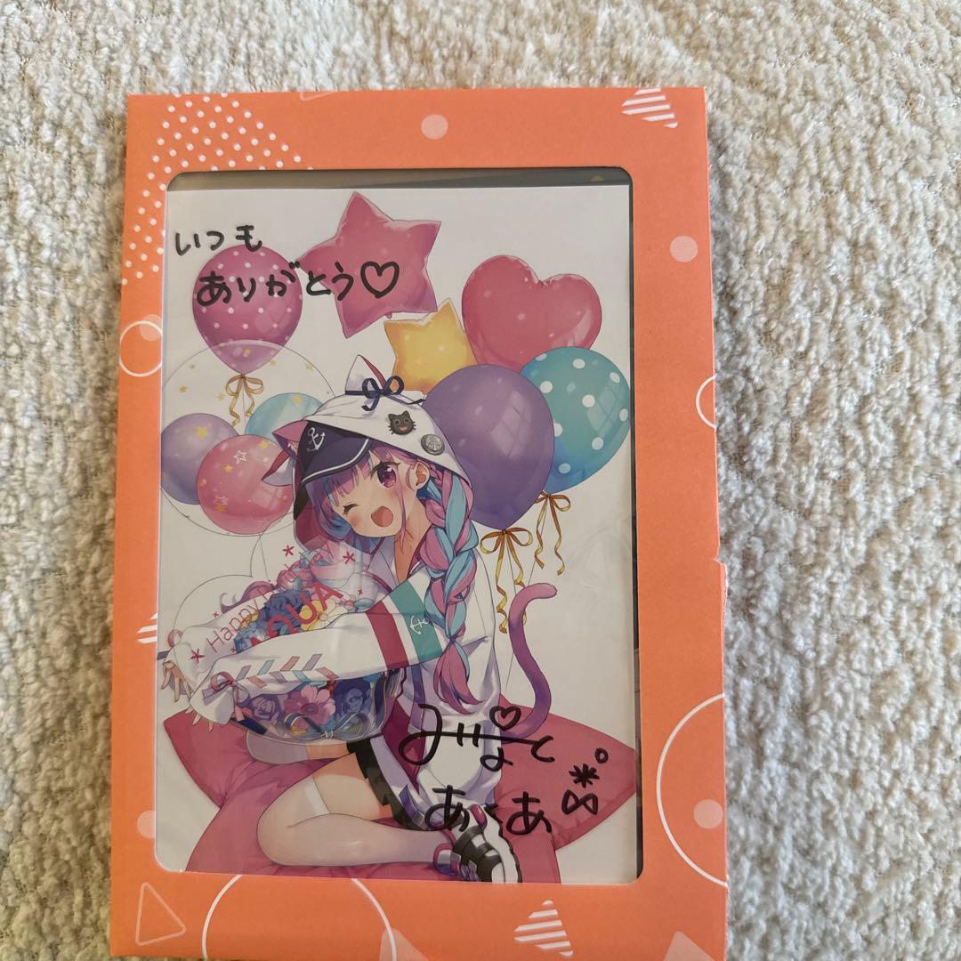 湊あくあ 誕生日記念2021 直筆サイン入りポストカード 数量限定