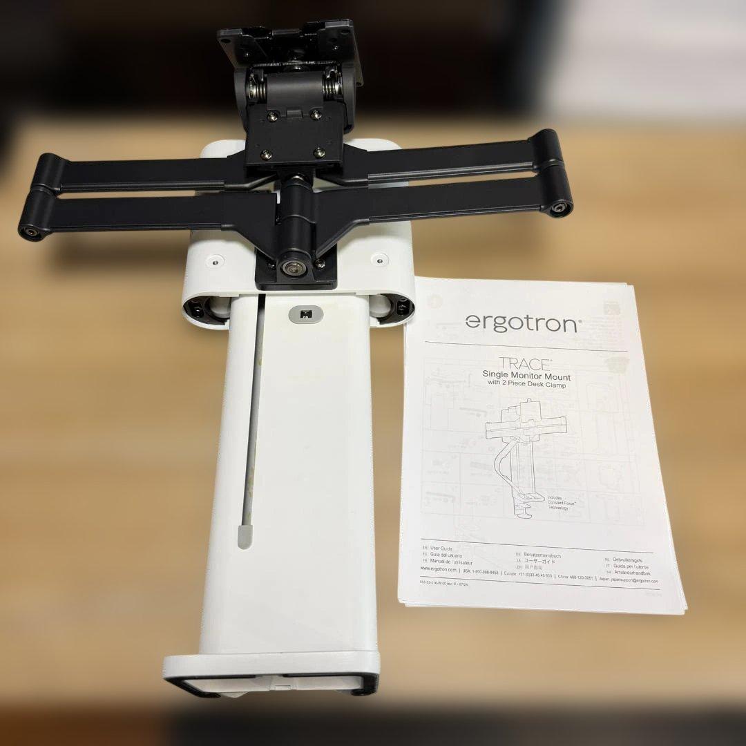 美品 エルゴトロンTRACE ホワイト スリムクランプキットなど付属