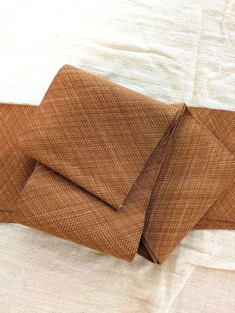 正絹手織り 半幅帯 フリンジ付き