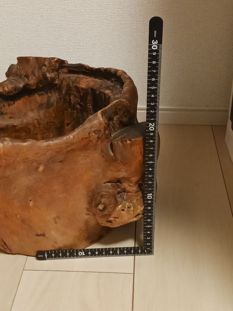 唐木 天然木 切り抜き 切り株 瘤 火鉢 時代物 明治期～大正 根木