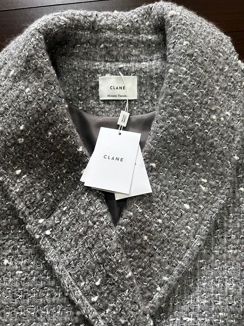 新品未使用CLANE田中みな実オーバーツイードコートグレー2サイズ