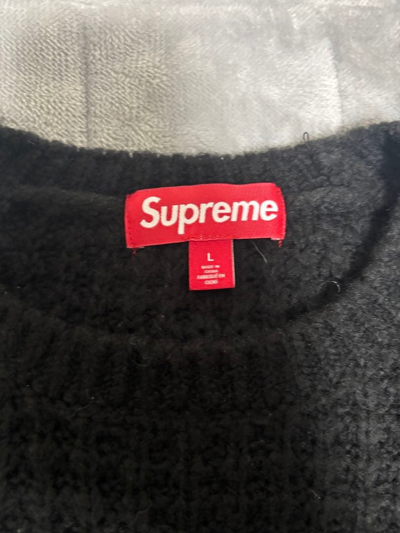 Supreme Small Box Waffle Sweater ブラック L - メルカリ