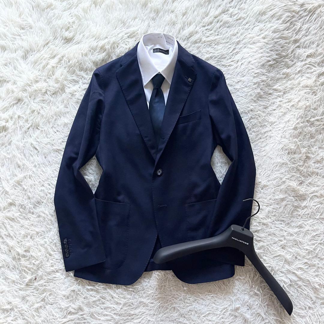 <美品>TAGLIATORE REDA生地 ネイビー ウール ジャケット 44 伊レダ社 SUPER130'sウールジャケット ネイビー柄無地 | ONLY ONLINE STORE