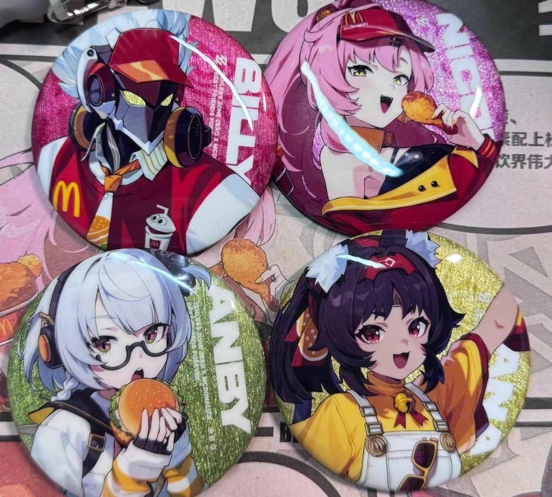 公式正規品 マクドナルド 缶バッジ ゼンゼロ ニコ ビリー アンビー