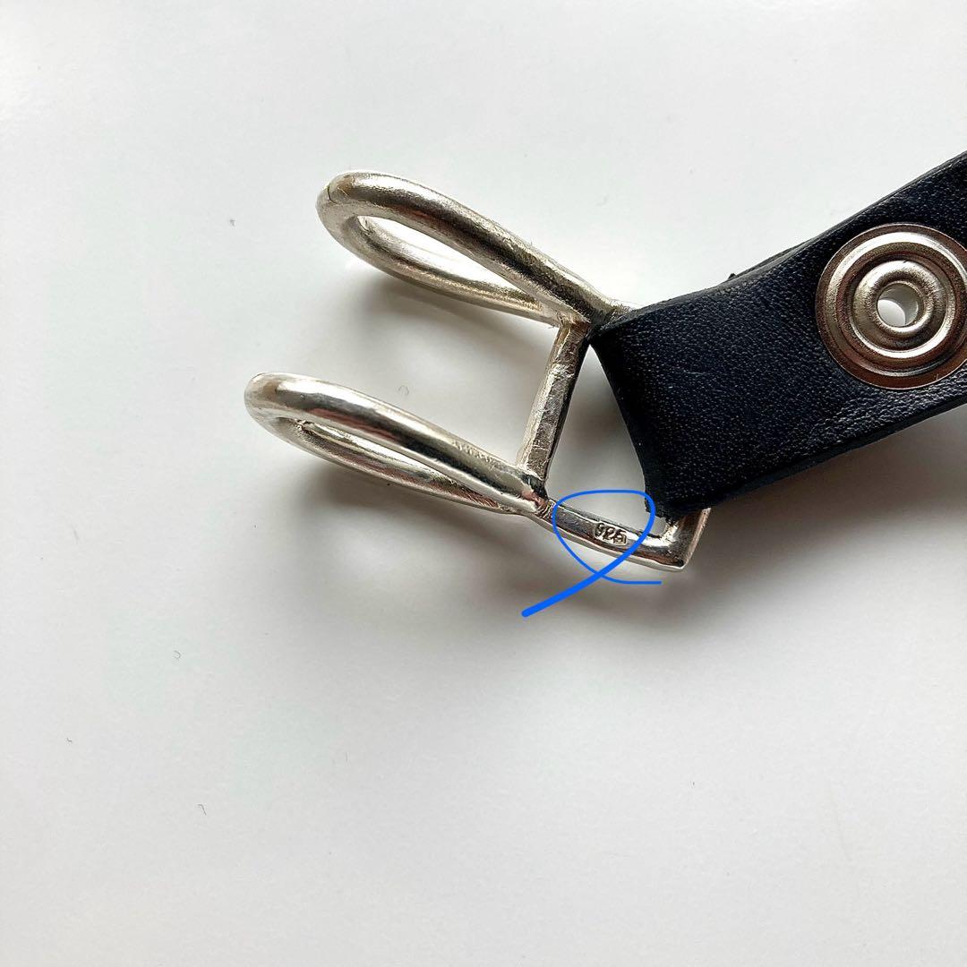 シルバー925 クロスボール レザーベルト BWL