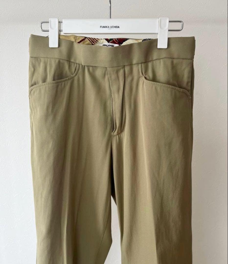 fumika uchida スラックス FUMIKA UCHIDA / PLAID 2-TUCK TAPERED SLACKS / D.GREEN PLAID – 601