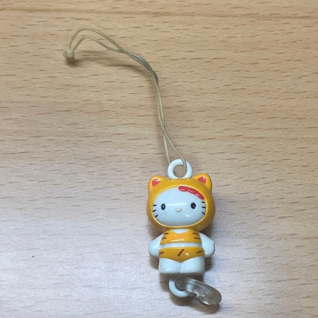 レア☆平成レトロ ハローキティ 寅 虎 ストラップ キーホルダー 連結