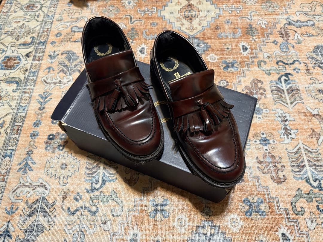 Fred Perry x e Cox タッセルローファー 26cm Fred Perry Tassel Loafer Black – George Cox