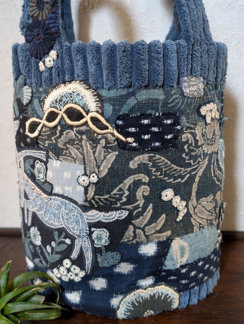 SALE❗️古布藍染《飛び躍ねるパプリッコ》ミナ　サリーS　PJC 　バック