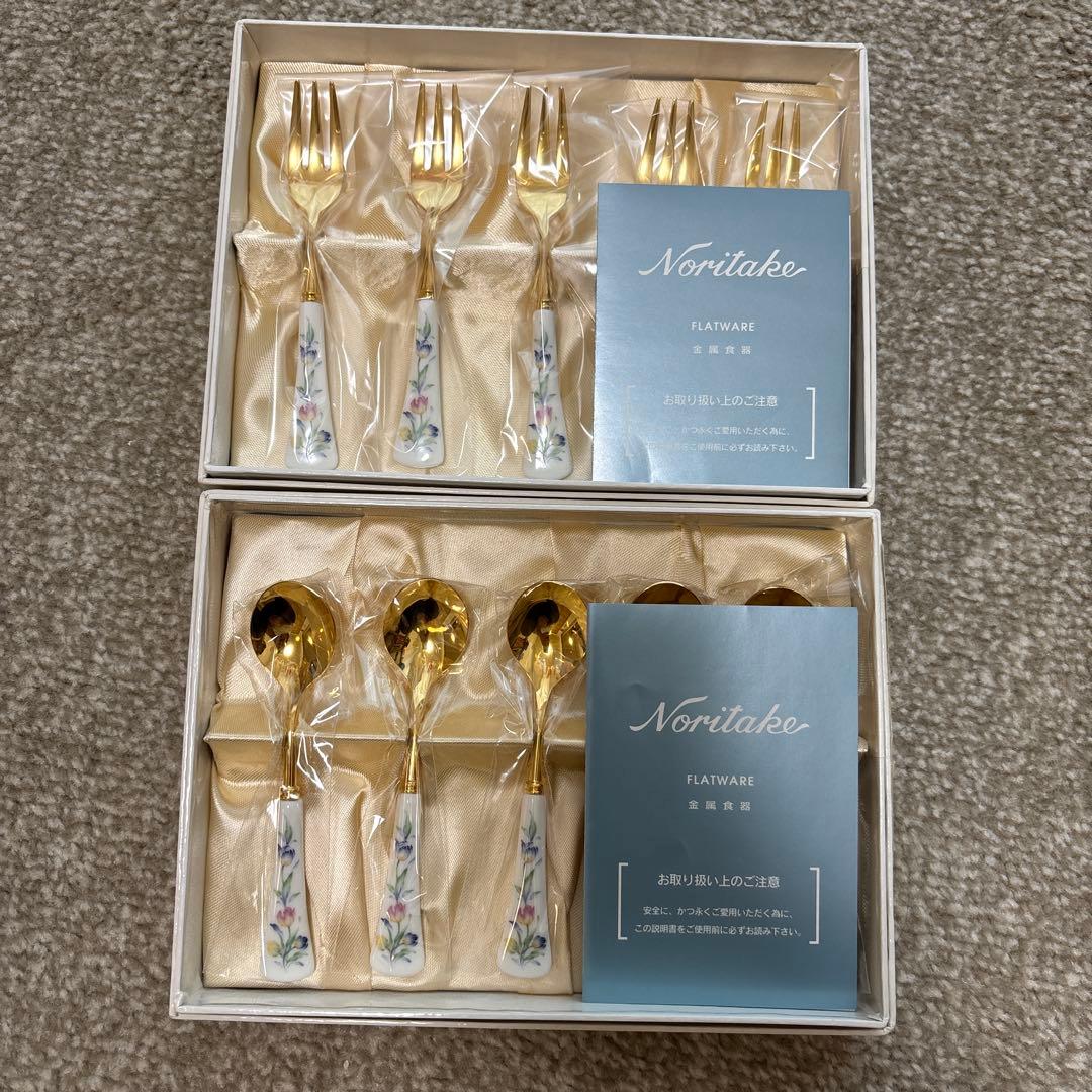 ノリタケ ボーンチャイナ オランジュリー ティースプーン　ケーキフォーク　各5本 ノリタケ 送料無料 ◇ ケーキ・フルーツフォーク/159mm 5本セット