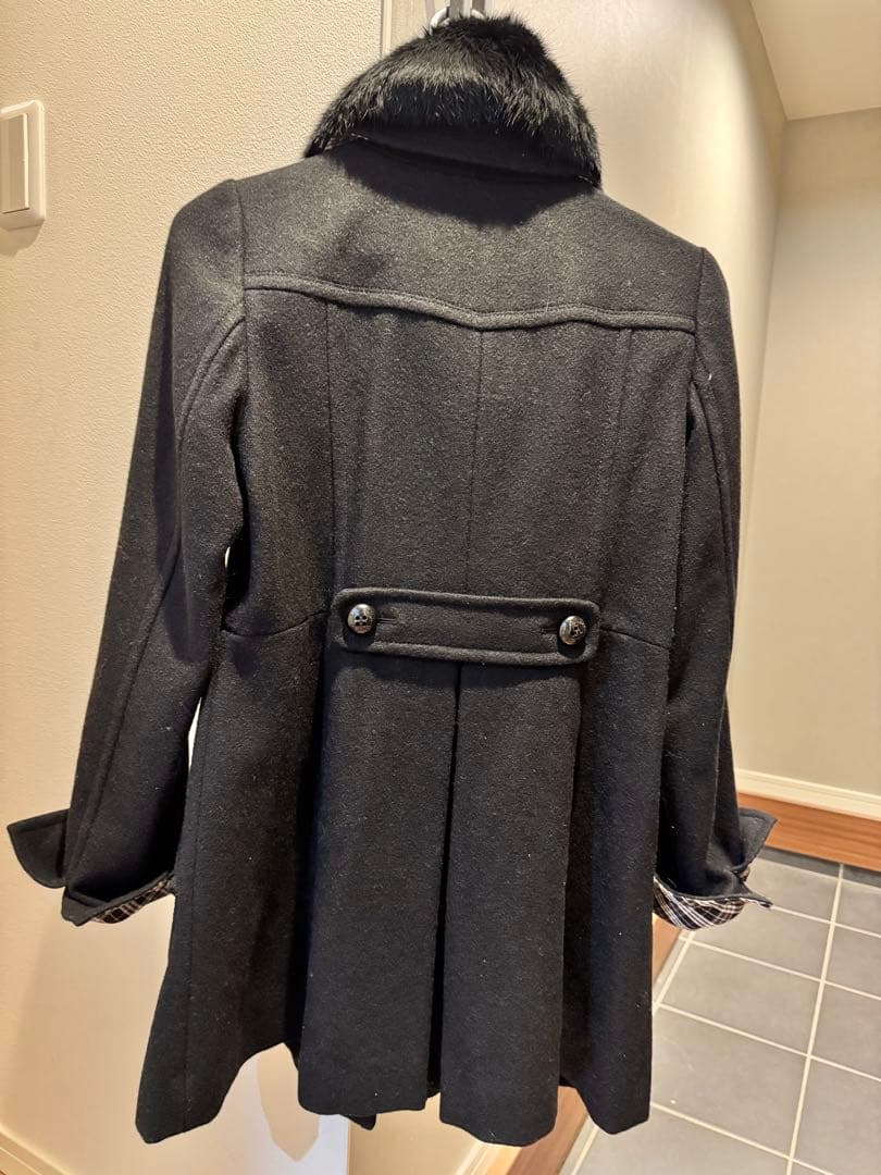 BURBERRY BLUE LABEL ファー付きウールコート 38