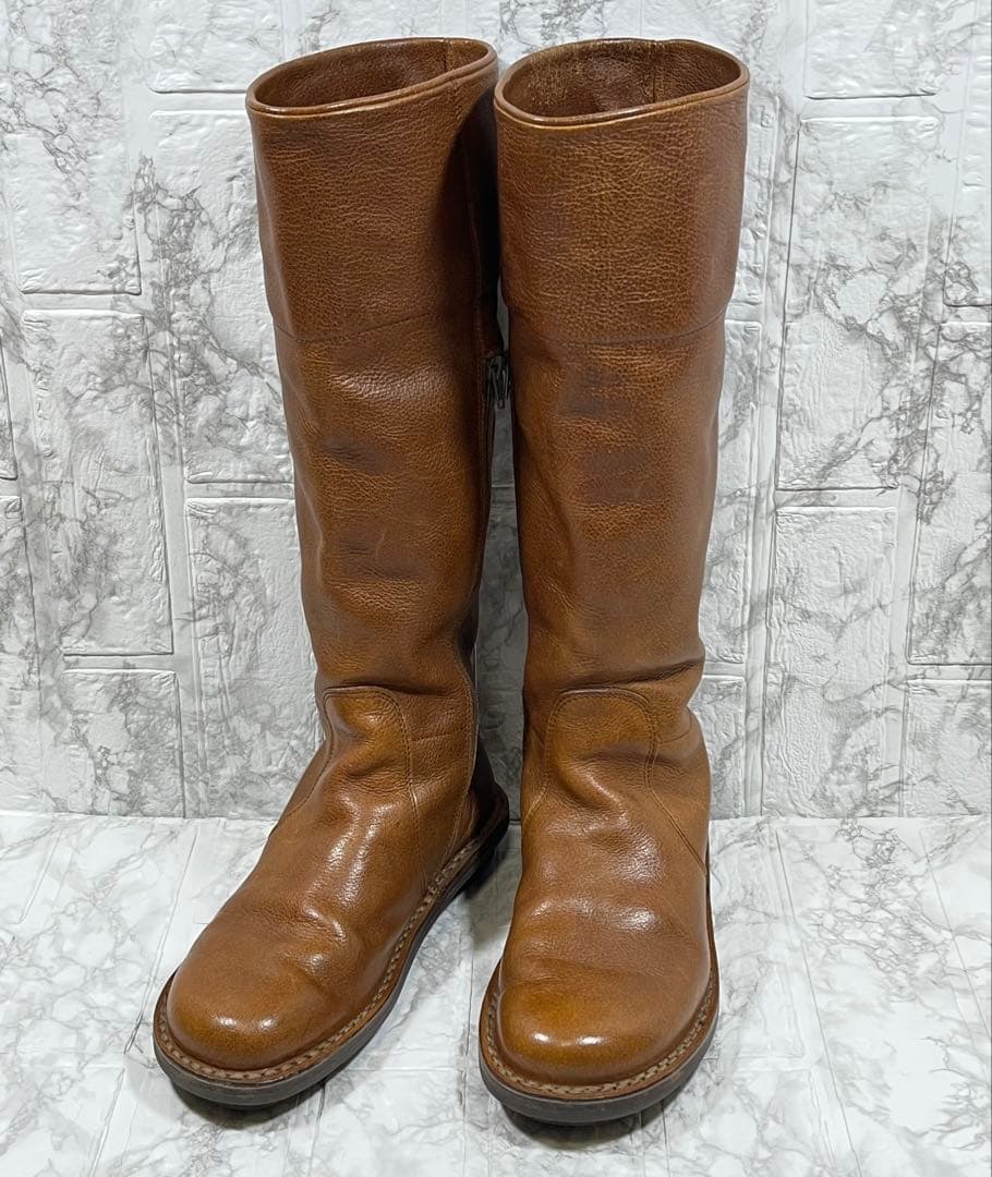 【美品】trippen トリッペン　ロングブーツ　シボ　サイドジップ　　24㎝ 美品】trippen トリッペン ロングブーツ シボ サイドジップ 24