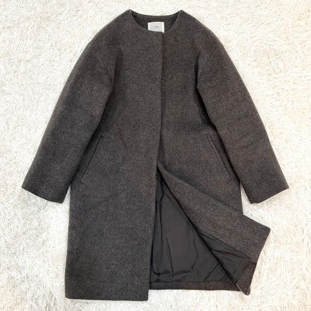 IENA イエナ ラムウールノーカラーロングコート 34 - メルカリ