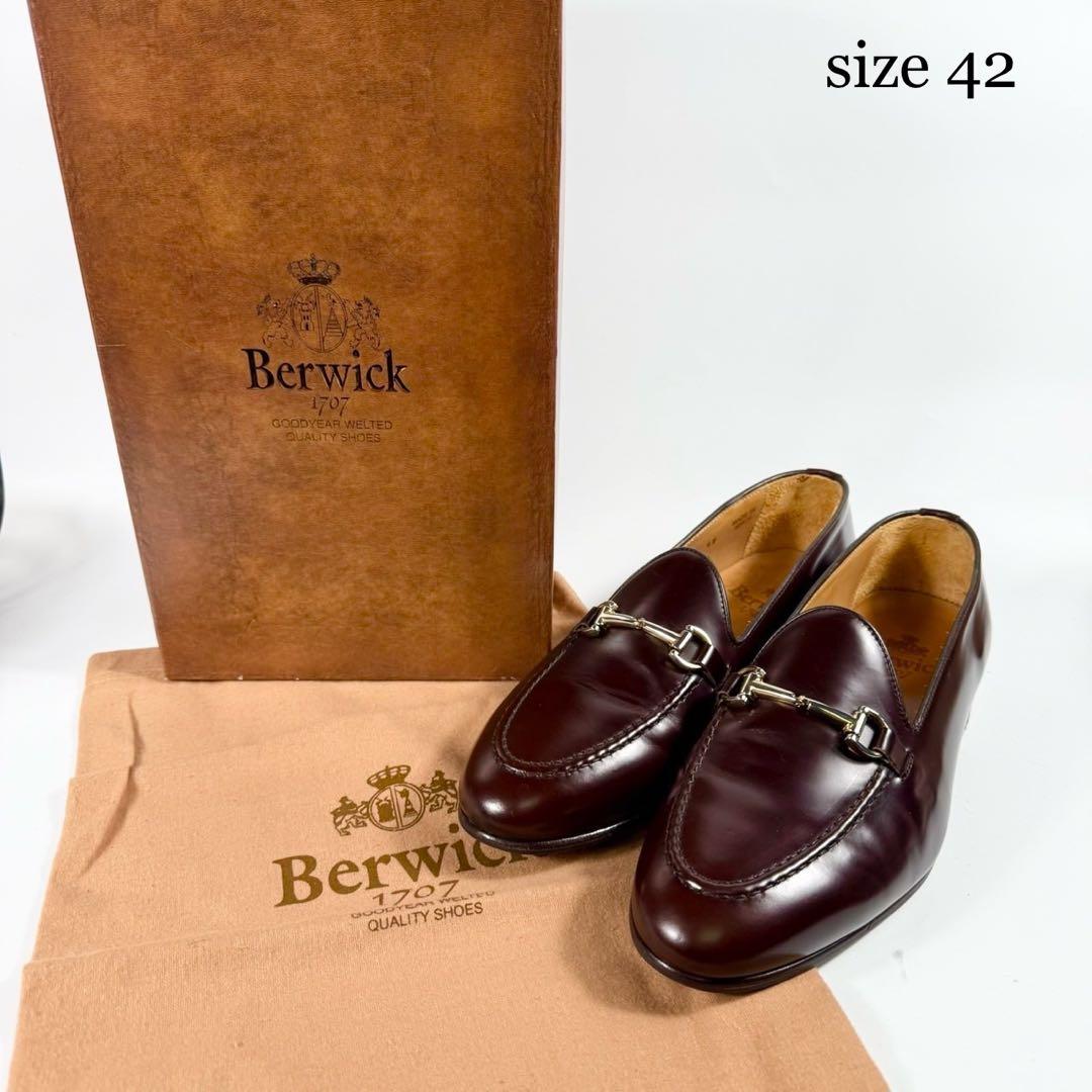 【未使用級】Berwick 　バーウィック　ビットローファー(42)革靴　茶 Berwick 1707（バーウィック） ローファー Berwick ビット ローファー