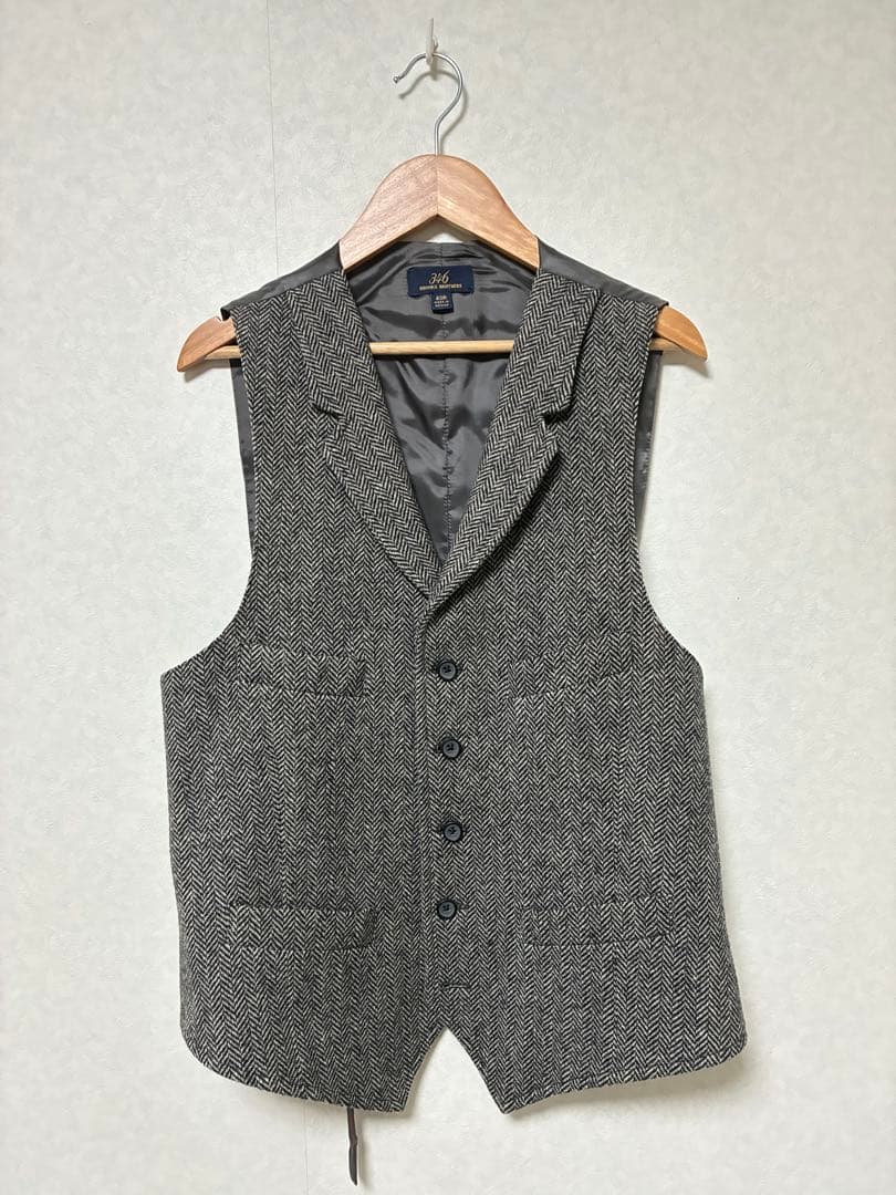 Brooks Brothers 346 ヘリンボーンウール ジレ ベスト 40R BROOKS BROTHERS（ブルックスブラザーズ） ベスト ジレ メリノウール V