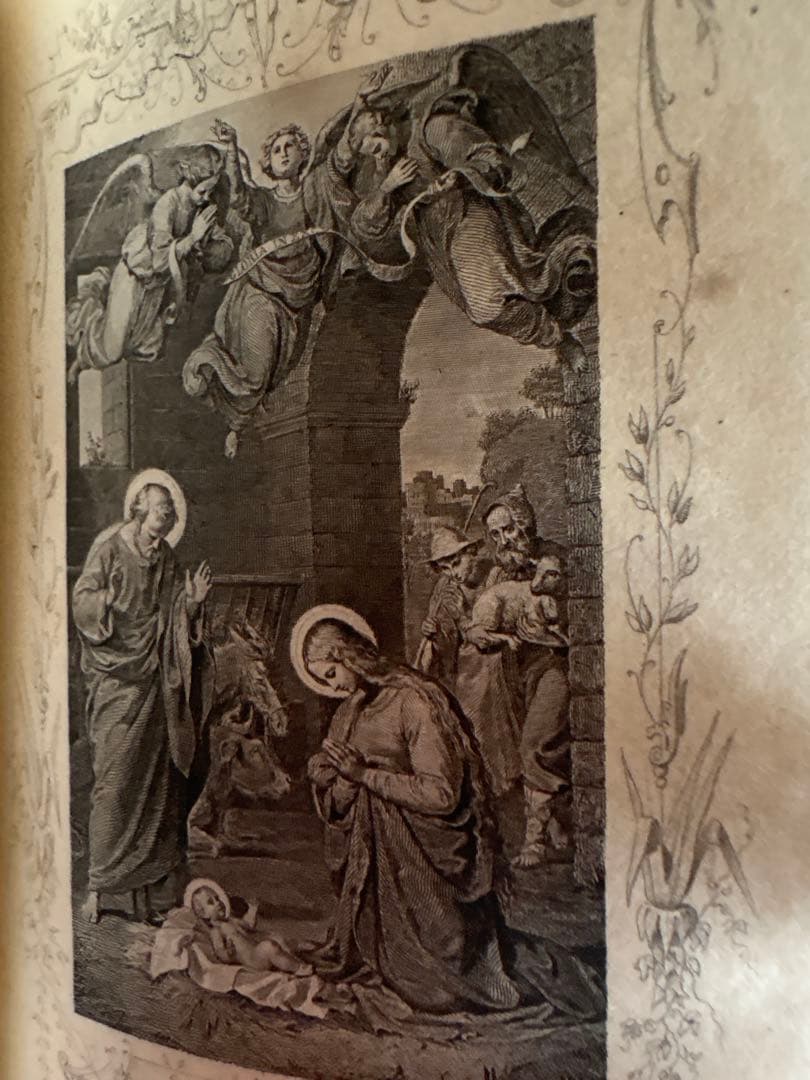 アンティーク祈祷書 MISSel 革装丁 金箔装飾 挿絵多数 ミサ典 古書