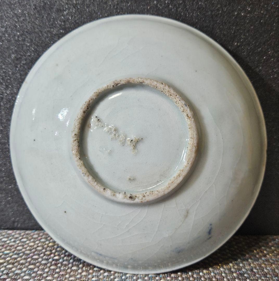 名品古伊万里❗05】江戸時代初期 初期伊万里 染付鶴図 12.8cm皿 - メルカリ