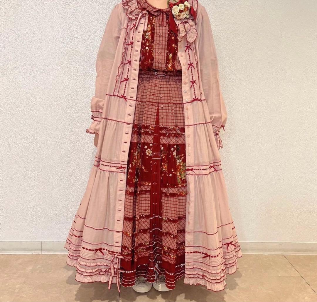 ピンクハウス オリジナルチェック×クランタータンブーケ ロング