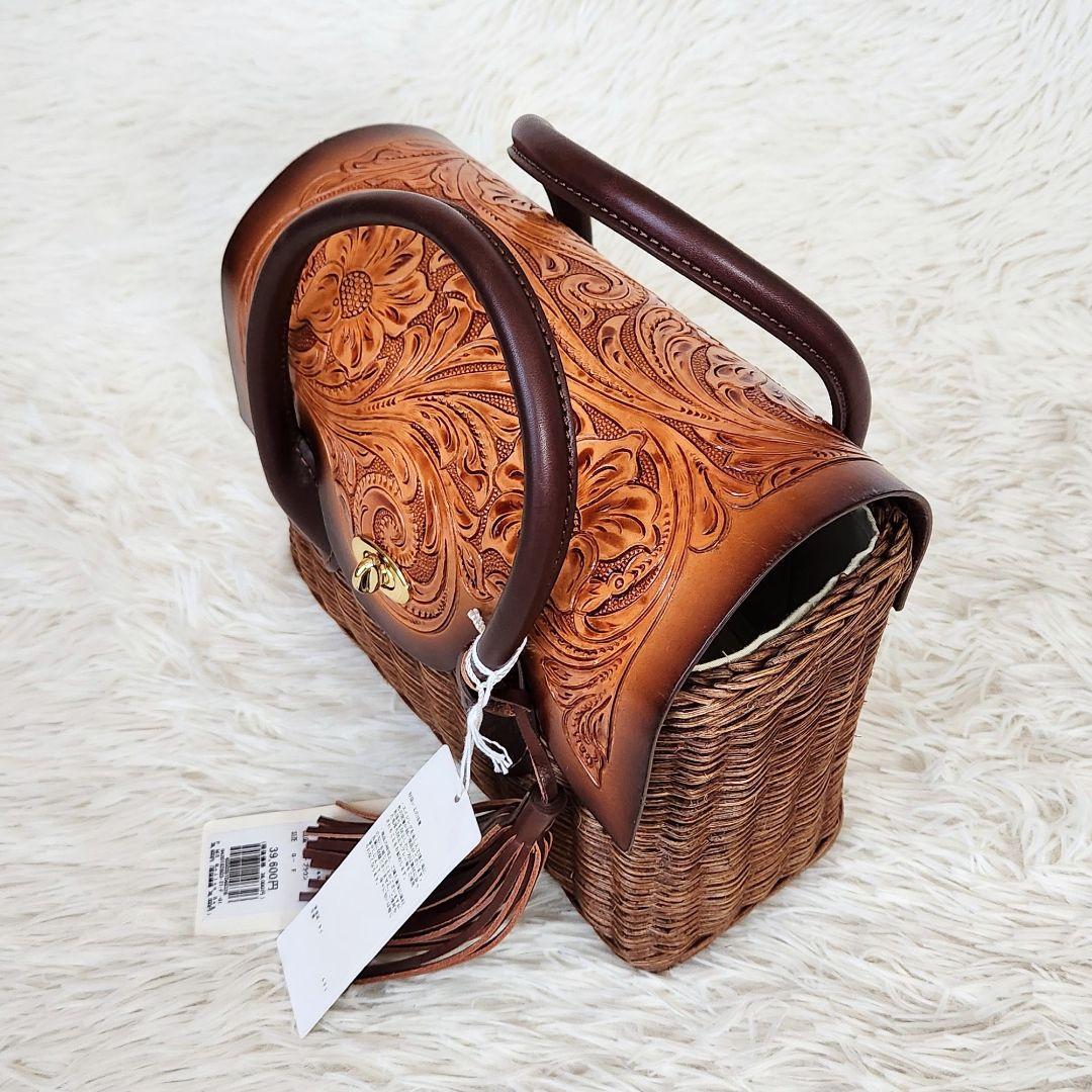 《未使用》グレースコンチネンタル カービングトライブス かごバッグ