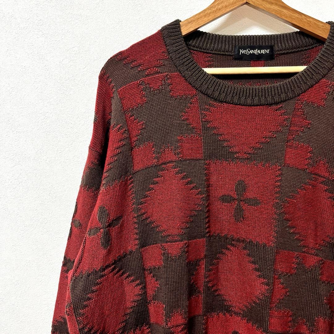 《Yves Saint Laurent》OLD 90-00's 総柄ニット