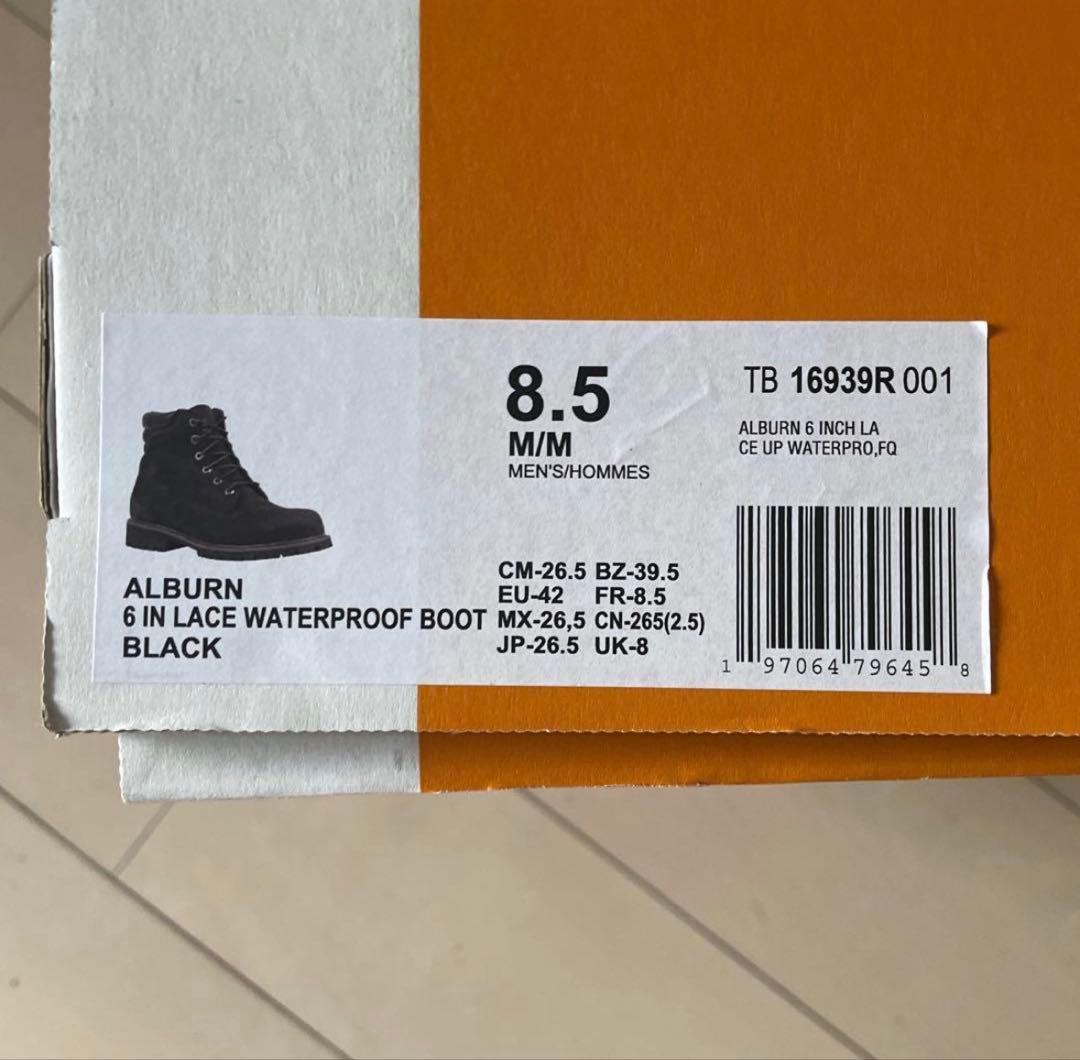 Timberland ALBURN 6インチ防水ブーツ 8.5 26.5cm