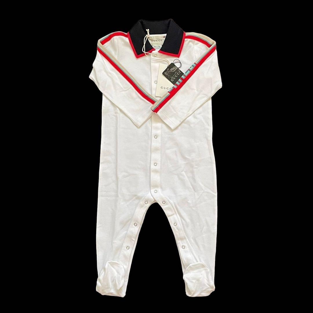 【未使用】GUCCI グッチ ベビー服 ロンパース オールインワン ストライプ GUCCI グッチ ベビー服 ロンパース オールインワン 長袖 ストライプ