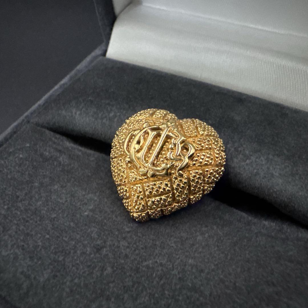 美品　オールド　ディオール　ピンブローチ　ハート　旧エンブレムロゴ　ゴールド 美品 オールド ディオール ピンブローチ ハート 旧エンブレムロゴ