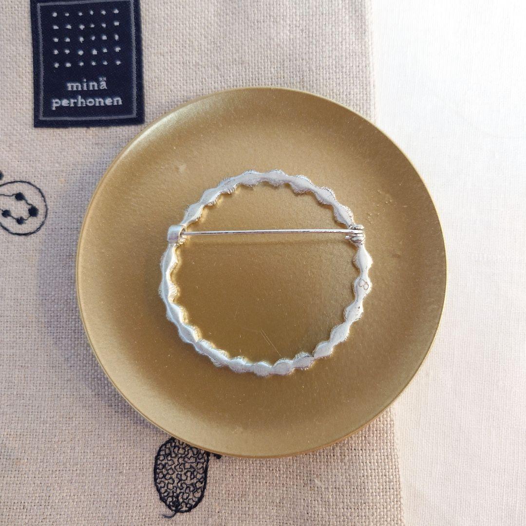 正規品】ミナペルホネン タンバリンブローチ シルバーmina perhonen