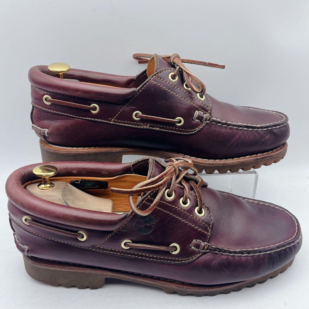 最安値❗️ ティンバーランド 3アイ デッキシューズ 9.5W バーガンディ