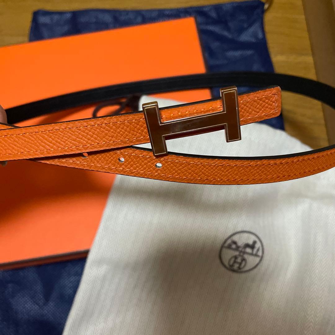 HERMES オレンジ ブラック ベルト　最終値下げ HERMES オレンジ ブラック ベルト 最終値下げ HERMES オレンジ