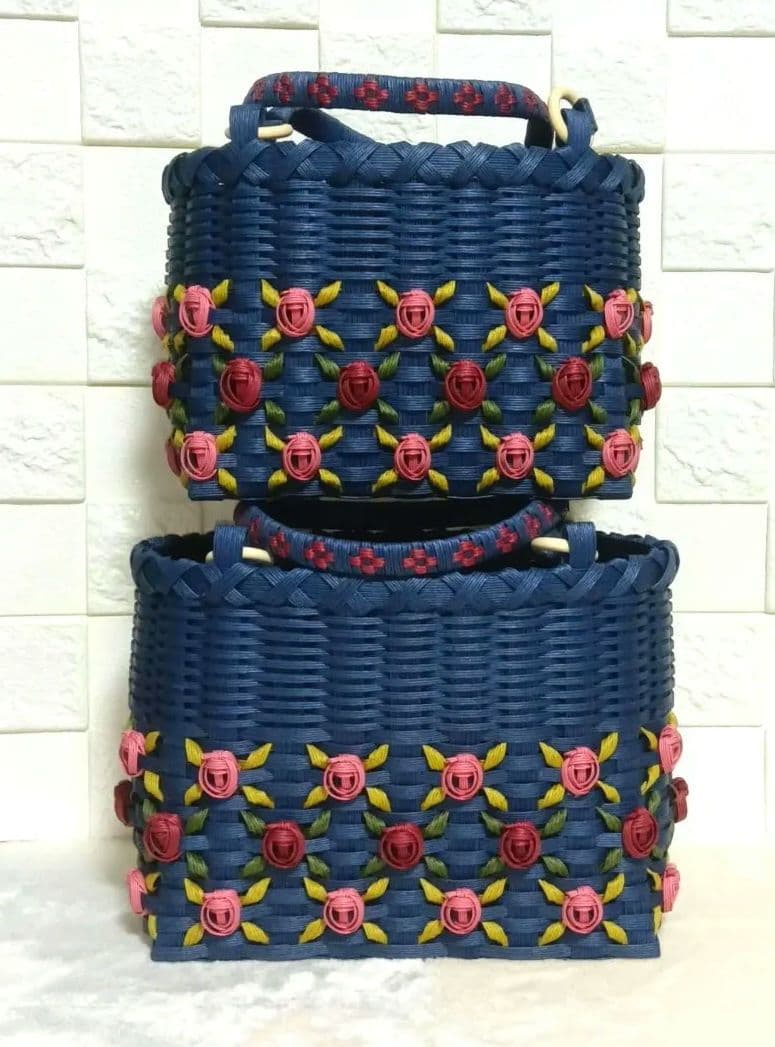 《 たかちゃん 》エコクラフトバンド　かごバック２点セット✕２セット