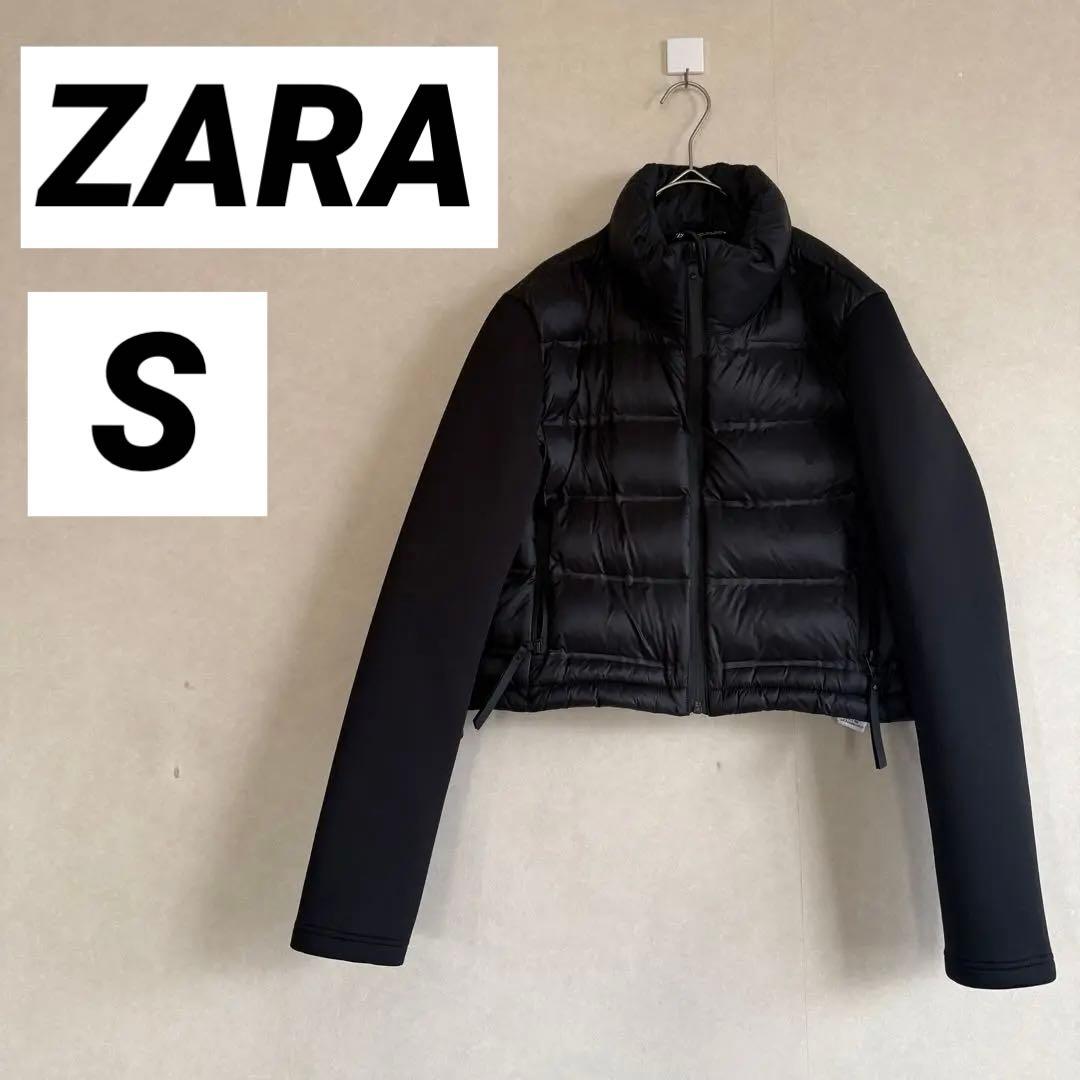 ZARA ブラック ダウンジャケット ショート丈 - メルカリ