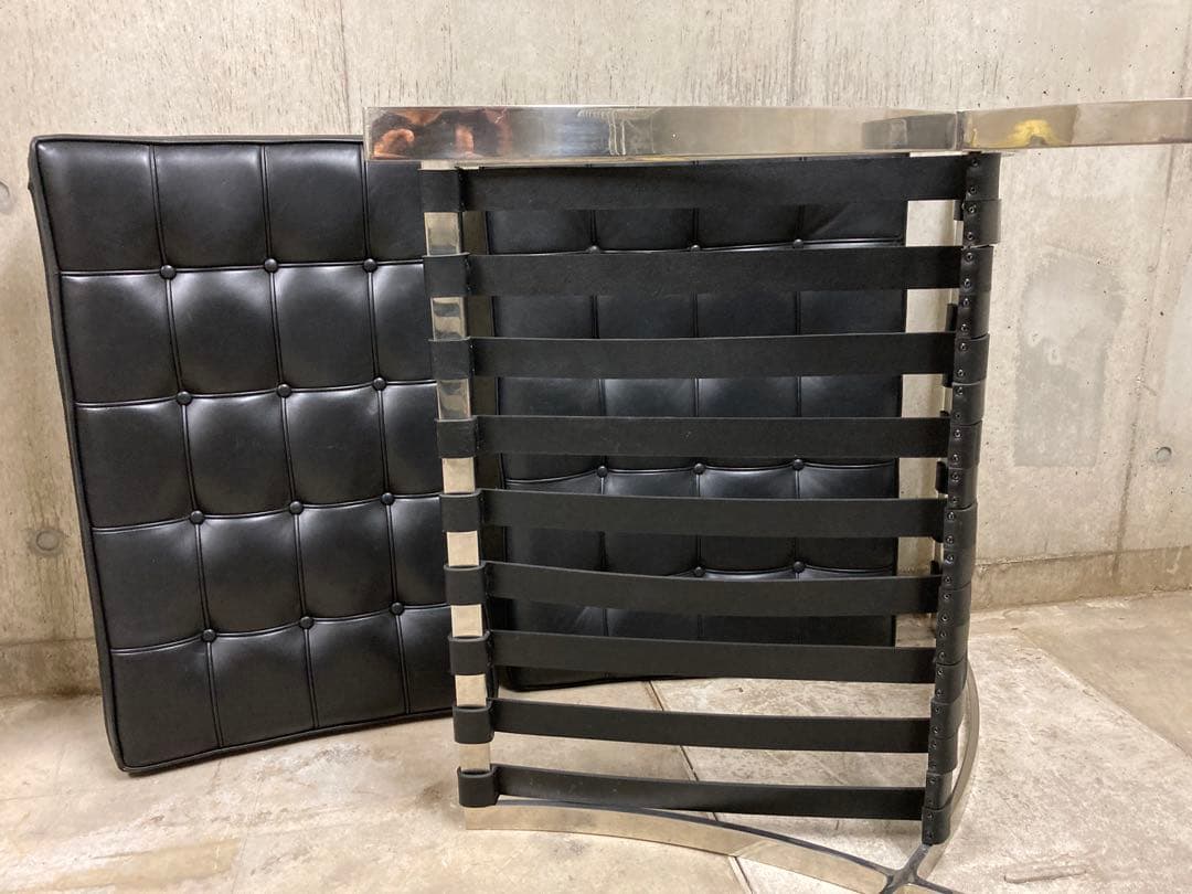 定価140万名作 良品 正規Knoll 黒 バルセロナ チェア オットマン