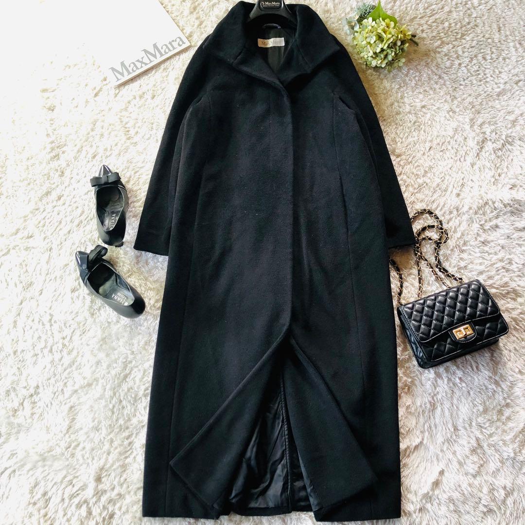 希少42✨美品 マックスマーラ マキシコート カシミヤ 女優襟 白タグ