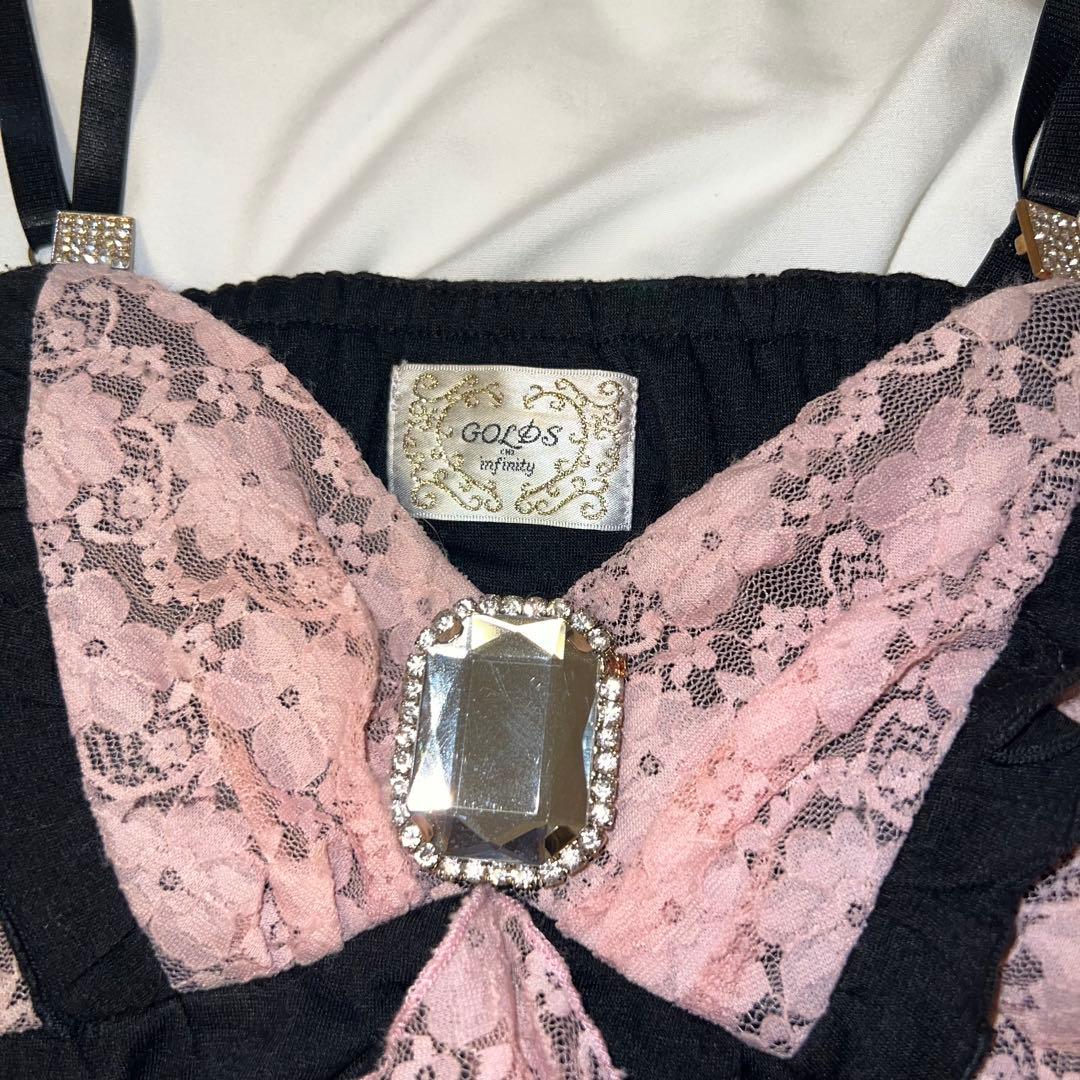 GOLDS∞infinity 黒ピンク キャミソール